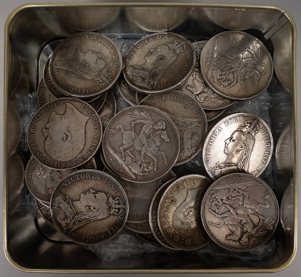 Victoria to George VI collection of silver crowns (26) and half crowns (4) etc. at Whyte's Auctions
