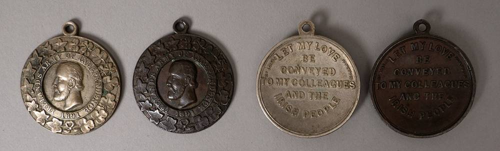 1891 Charles Stuart Parnell commemorative medals in white metal and bronze. (2) at Whyte's Auctions