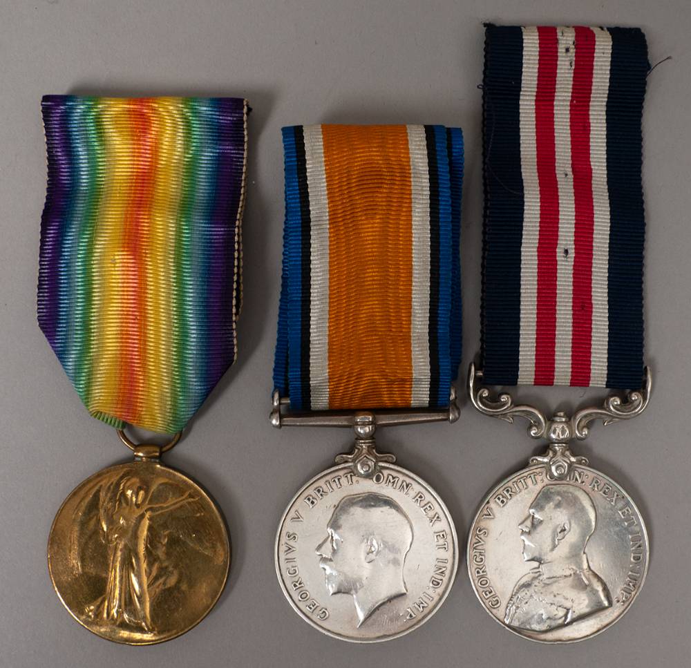 1914-18 World War I Military Medal,  War Medal and Victory Medal to a Royal Irish Rifles soldier. at Whyte's Auctions
