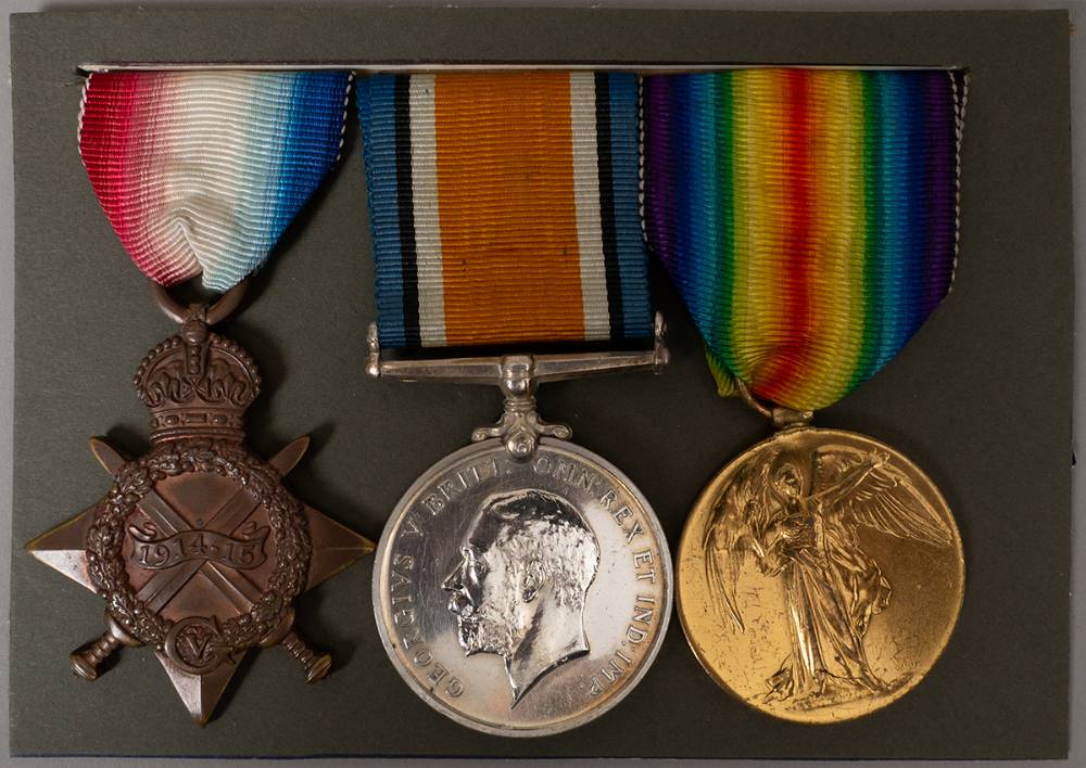 1914-1919 World War I trio - 1914-15 Star, War Medal and Victory Medal to an Irish Guardsman. at Whyte's Auctions
