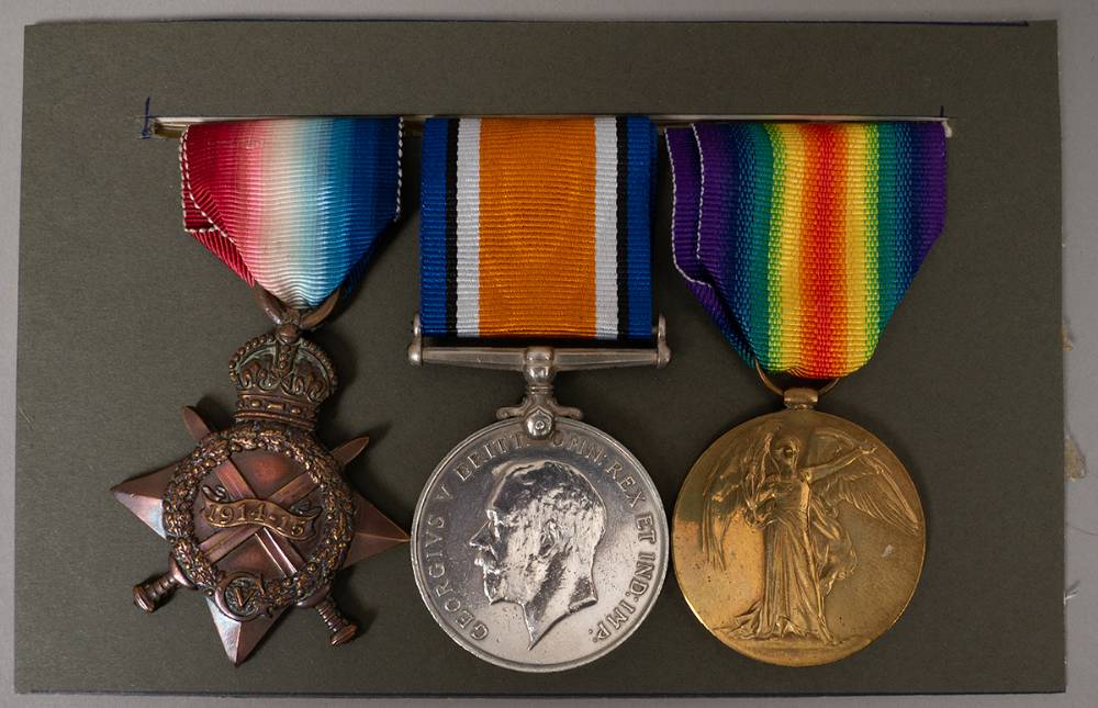 1914-1919 World War I trio - 1914-15 Star, War Medal and Victory Medal to a Royal Dublin Fusilier. at Whyte's Auctions