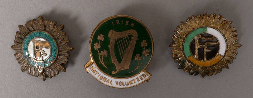 1913. The Irish National Volunteers badge with two others. (3) at Whyte's Auctions