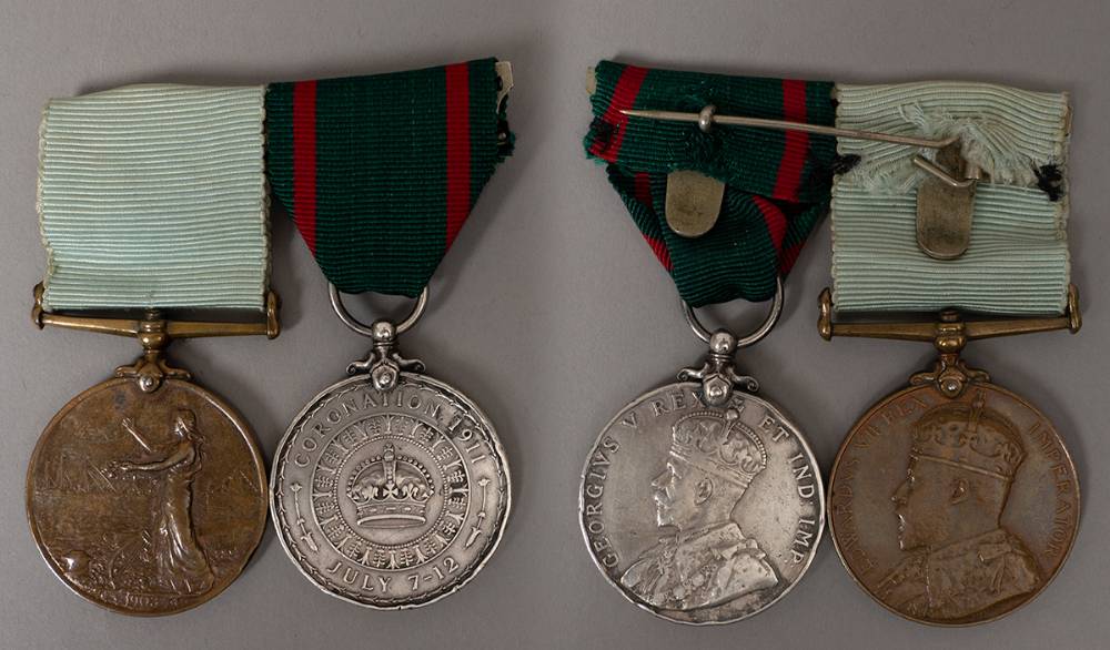 1903 and 1911 Royal Visits to Ireland medals to a District Inspector of the Royal Irish Constabulary. at Whyte's Auctions