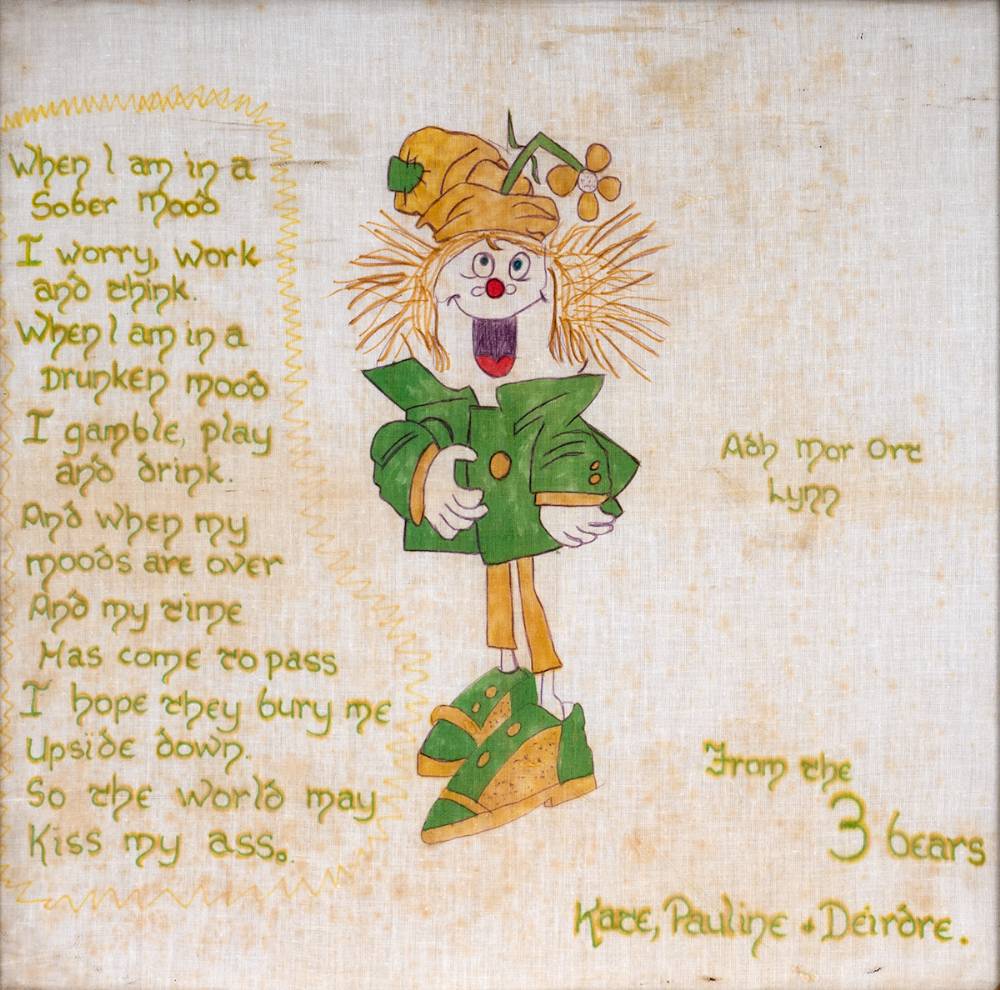 1970s Long Kesh Republican prisoner's paintings on handkerchiefs (2) at Whyte's Auctions