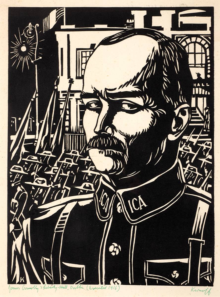 James Connolly in Irish Citizen Army uniform. A lithograph by Harry Kernoff RHA (1900-1974). at Whyte's Auctions