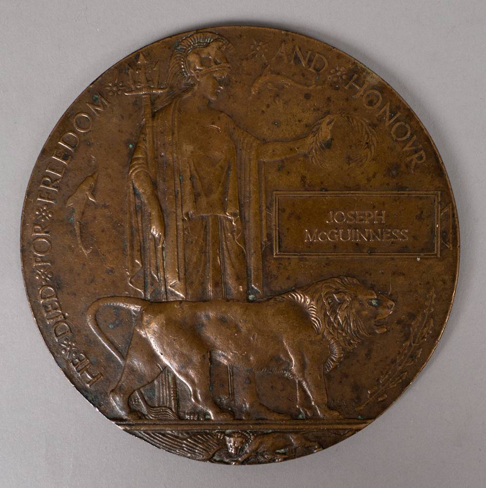 1914-18 World War I Death Plaque to Joseph McGuinness at Whyte's Auctions