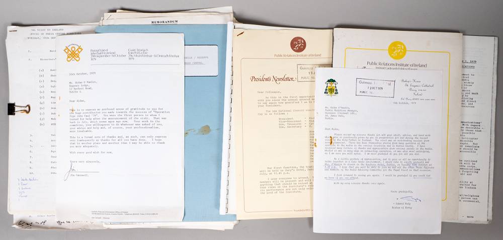 1979. The Papal Visit to Ireland. Press Centre file with interesting content. at Whyte's Auctions