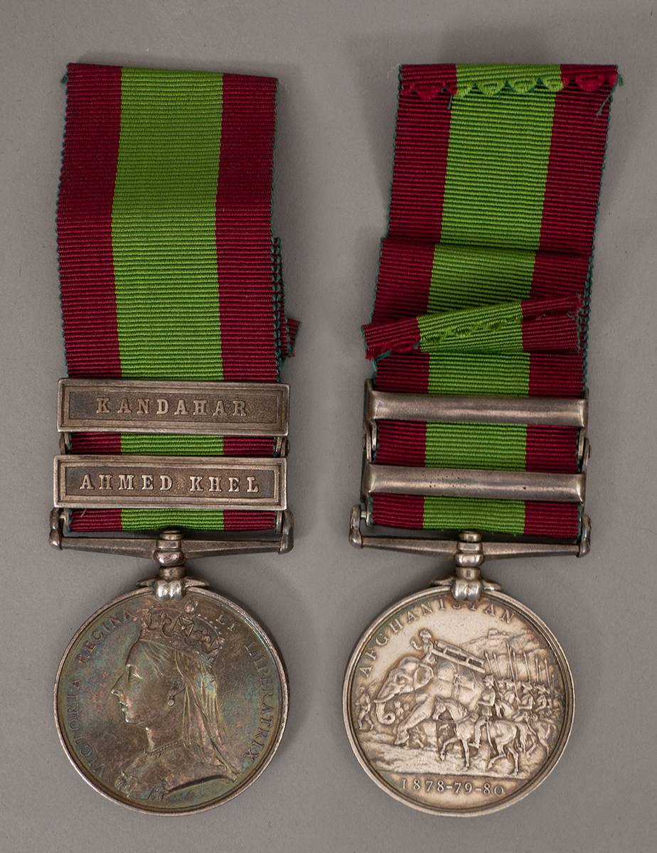 1887-1880 Afghanistan Medal with Kandahar and Ahmed Keel bars to a private in 60th Regiment of Foot (King's Royal Rifle Corps). at Whyte's Auctions