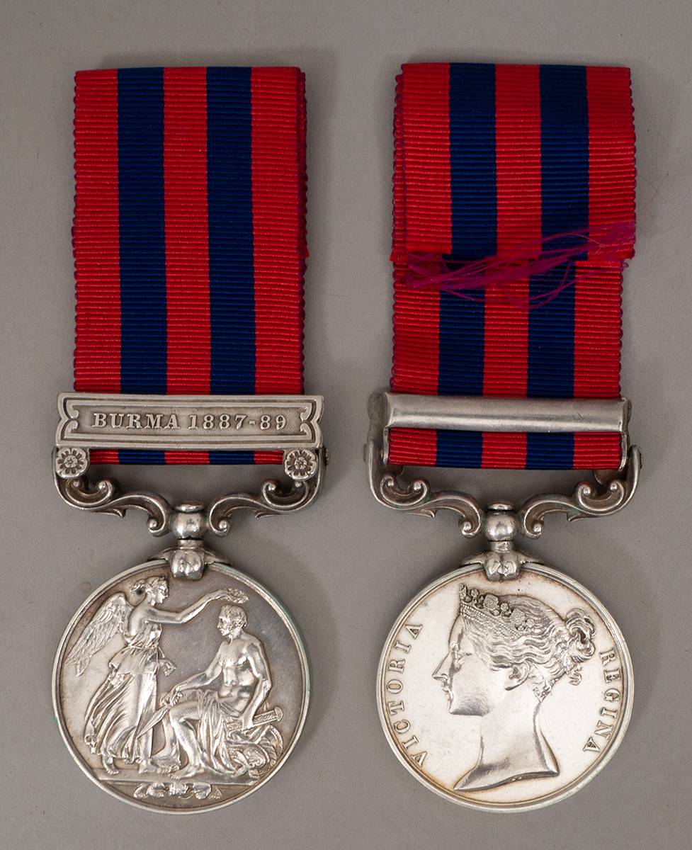 1854 Indian General Service Medal with Burma 1887-89 bar to Norfolk Regiment. at Whyte's Auctions