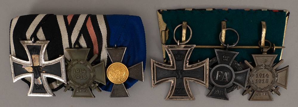 1914-1918. Two German medal groups including Iron Crosses. at Whyte's Auctions