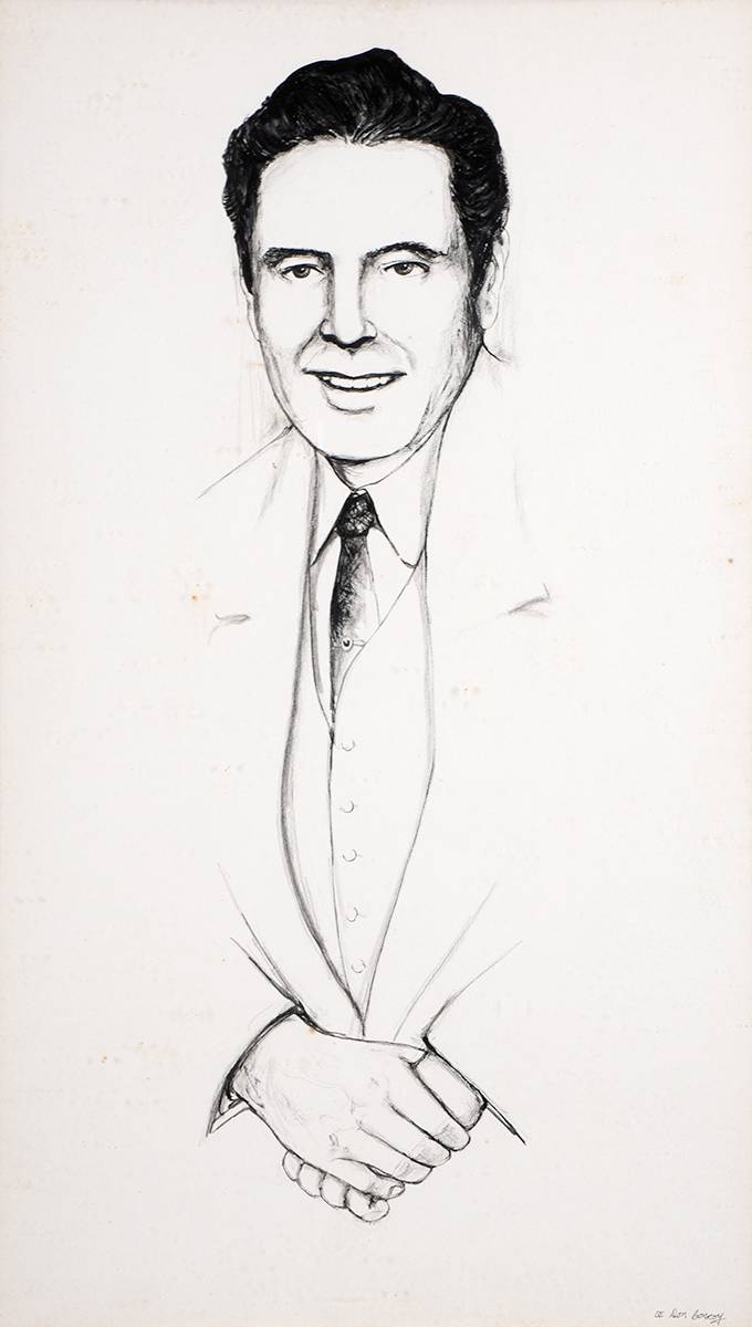 Portrait drawing of John McCormack by Don Conroy at Whyte's Auctions