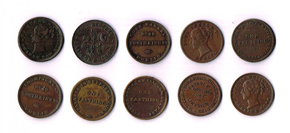 19th century farthing tokens collection (10) at Whyte's Auctions
