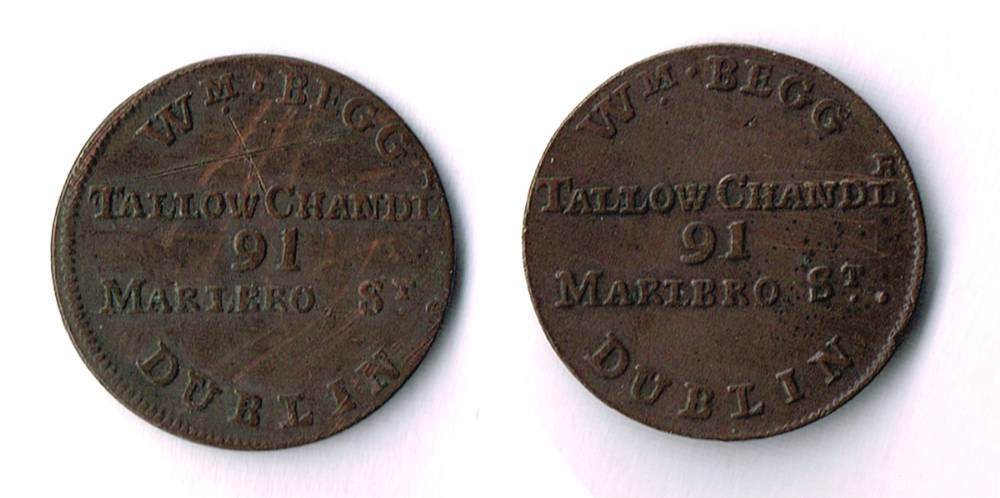 18th century farthing token of William Begg, Dublin. at Whyte's Auctions