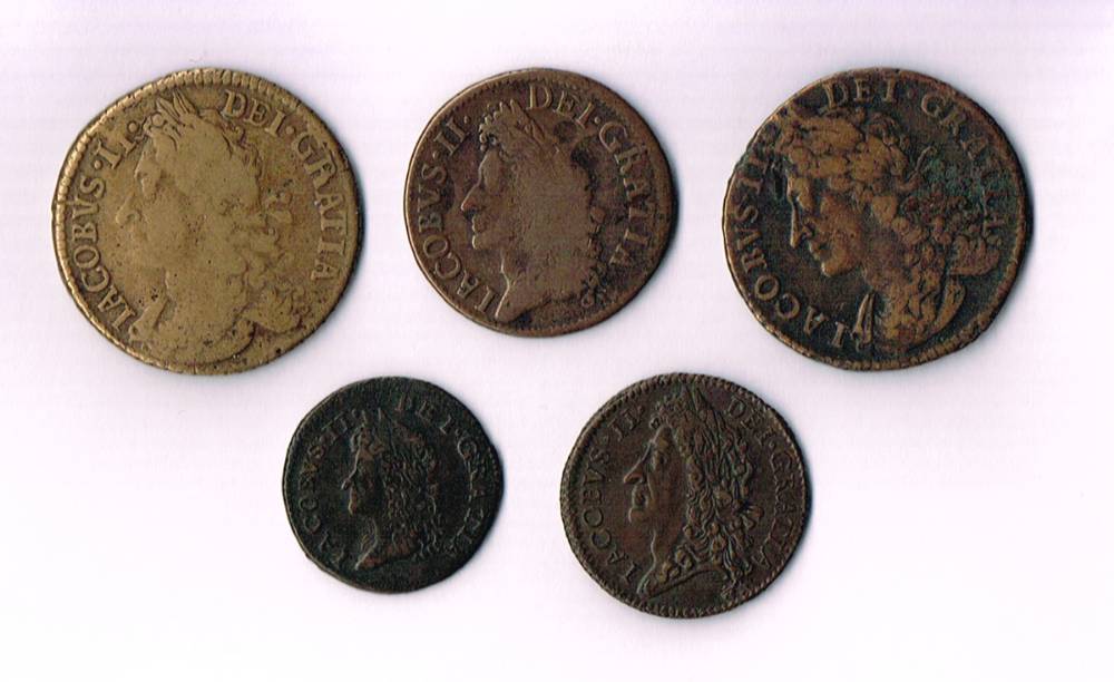 James II 'Gunmoney' collection (5) at Whyte's Auctions
