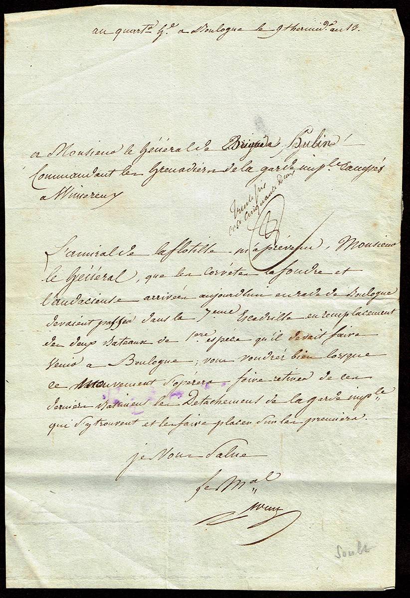 1813 letter from Nicolas Jean de Dieu Soult, duc de Dalmatie (1769-1851) at Whyte's Auctions