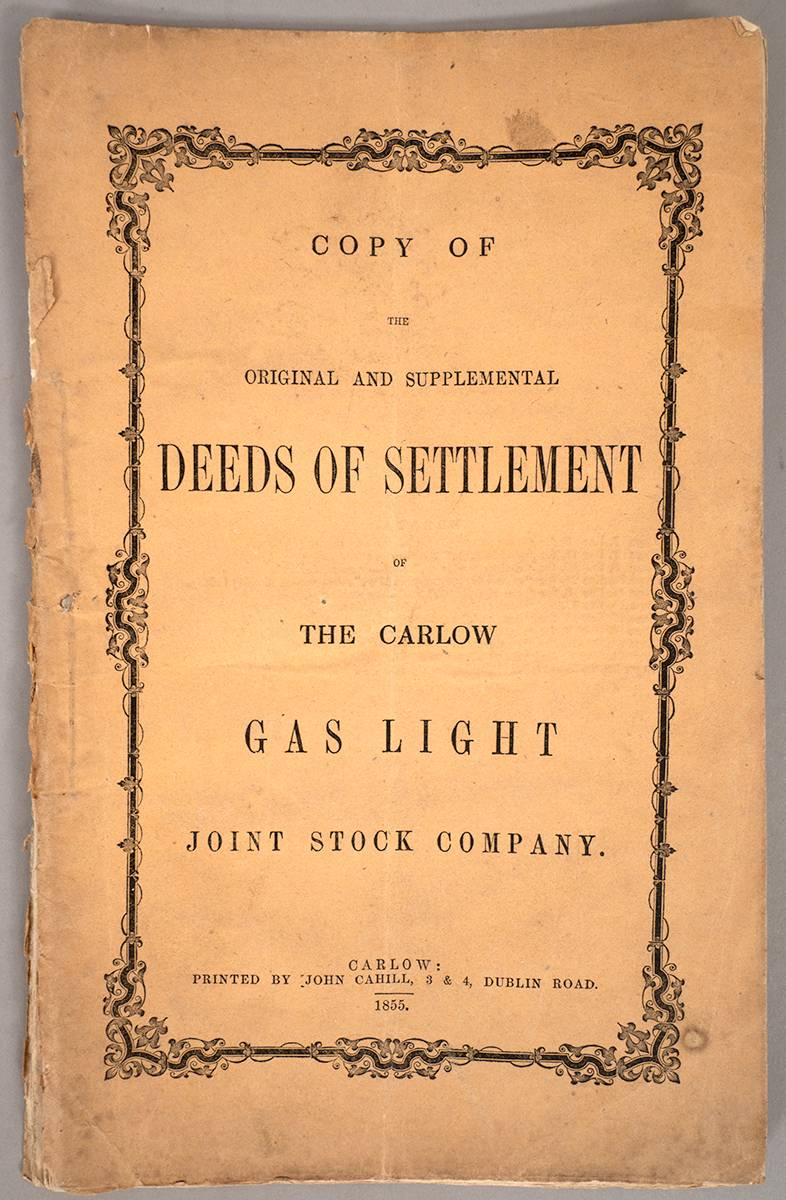 1855-1913. Carlow Gas Works archive. at Whyte's Auctions