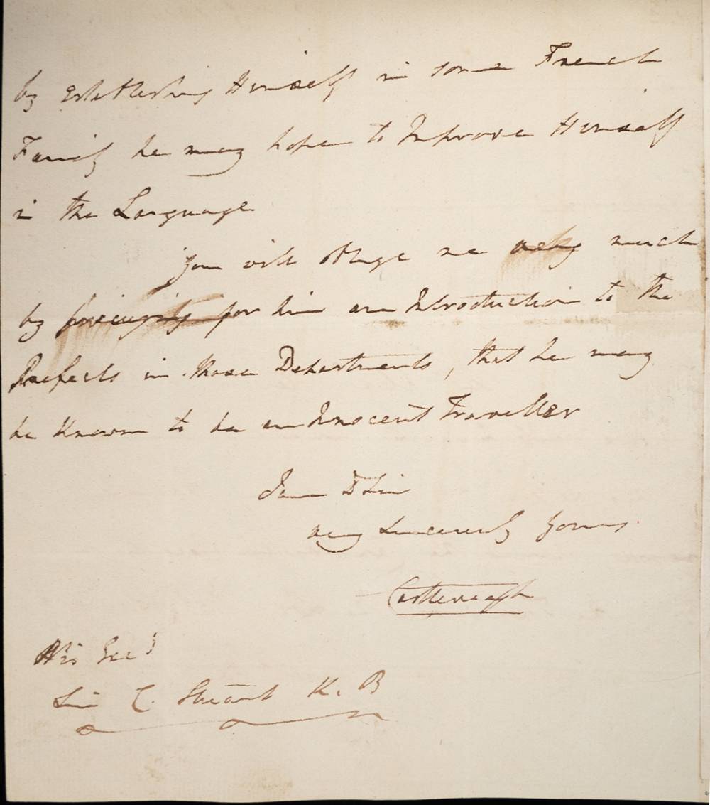 1816 (15 July) letter from Lord Castlereagh and others. (3) at Whyte's Auctions