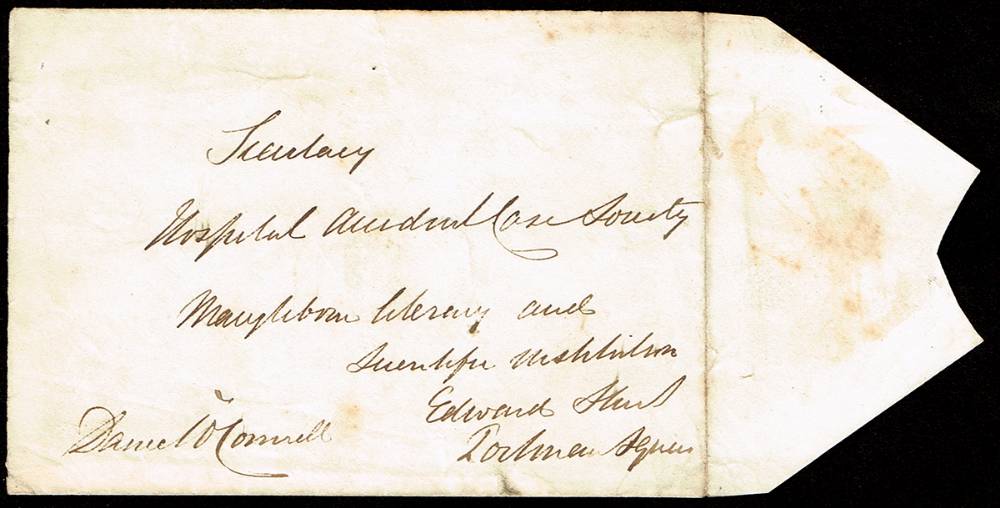 Circa 1830 Daniel O'Connell signature on an address panel from a letter. at Whyte's Auctions