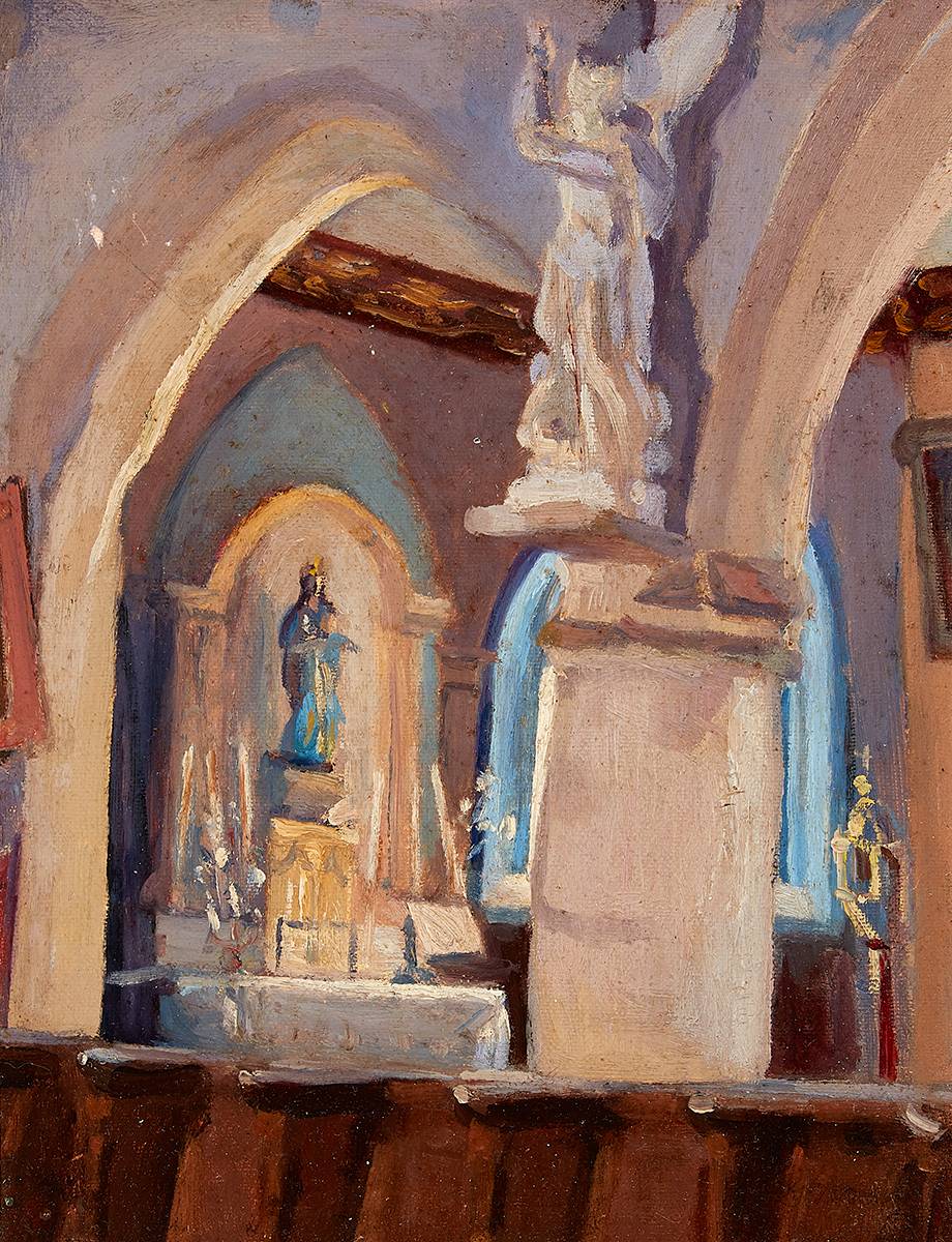 CHURCH INTERIOR by Grace Henry HRHA (1868-1953) at Whyte's Auctions