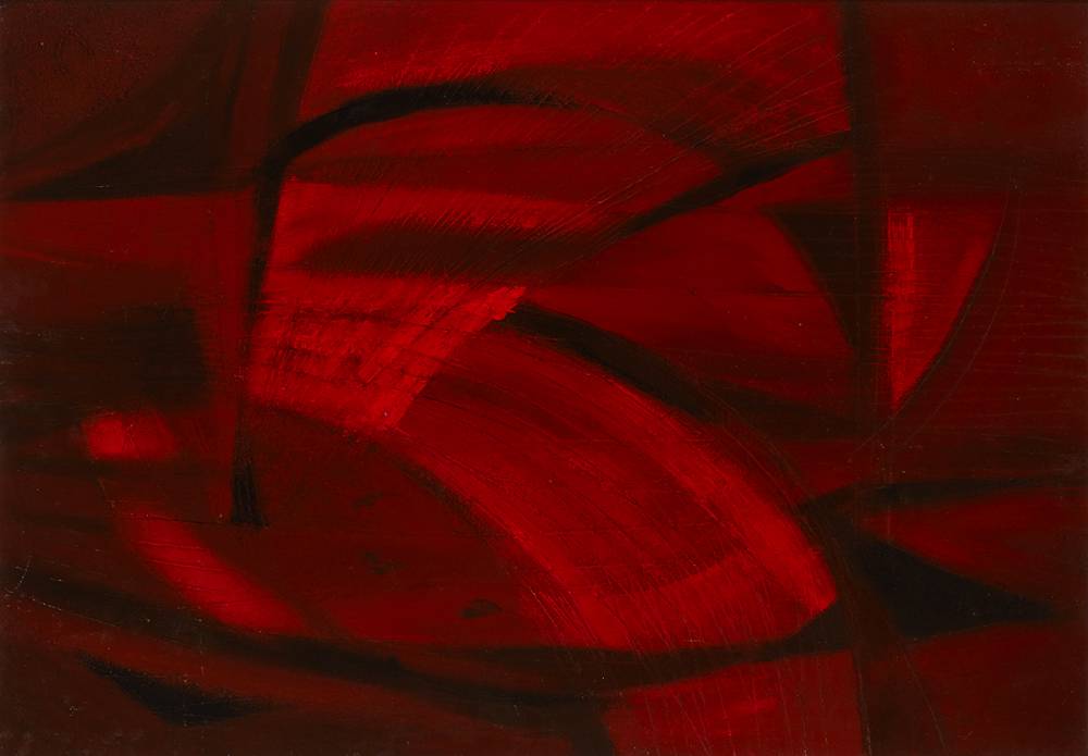 COMPOSITION, RED LIGHT, 1966 by Tony O'Malley HRHA (1913-2003) at Whyte's Auctions