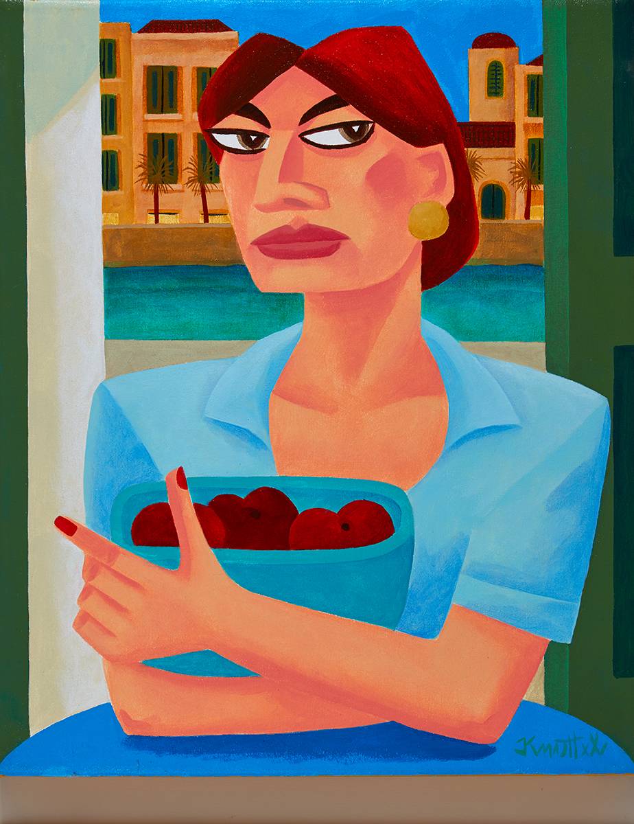 WOMAN WITH BASKET OF FRUIT by Graham Knuttel (b.1954) at Whyte's Auctions