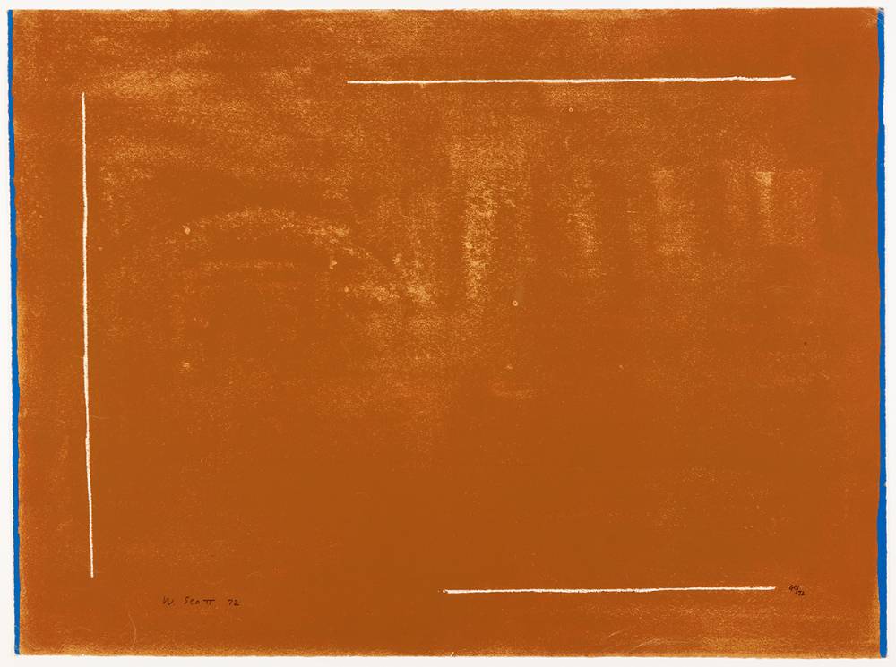 BROWN FIELD DEFINED, 1972 by William Scott sold for �1,400 at Whyte's Auctions