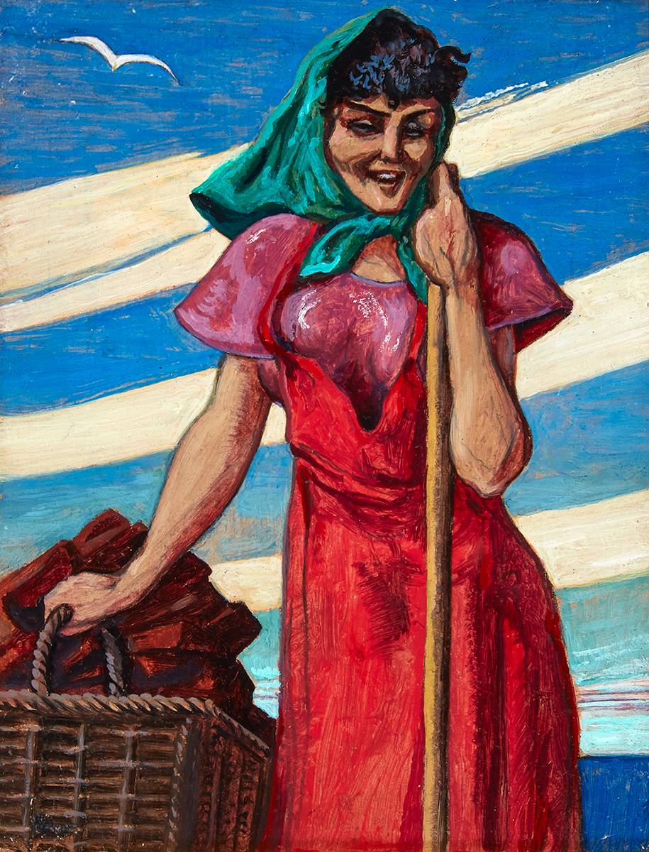 TURF GIRL, CONNEMARA by Harry Kernoff RHA (1900-1974) at Whyte's Auctions