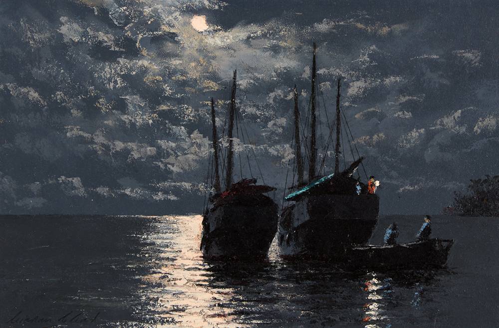 JUNKS RESTING, SINGAPORE by Ciaran Clear sold for �2,000 at Whyte's Auctions