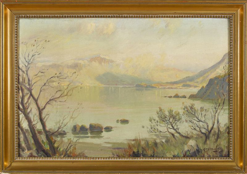 LAKE SCENE WITH MOUNTAINS by Charles J. McAuley sold for �900 at Whyte's Auctions