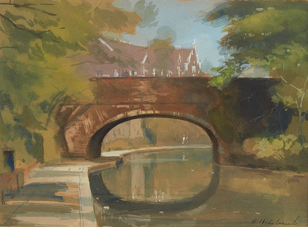 CANAL AT REGENT'S PARK, LONDON by Niccolo d�Ardia Caracciolo RHA (1941-1989) at Whyte's Auctions