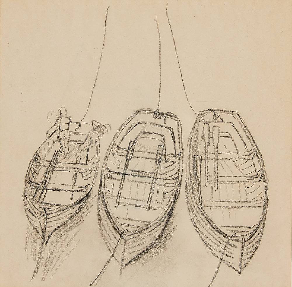 MOORED BOATS by Elizabeth Rivers (1903-1964) (1903-1964) at Whyte's Auctions