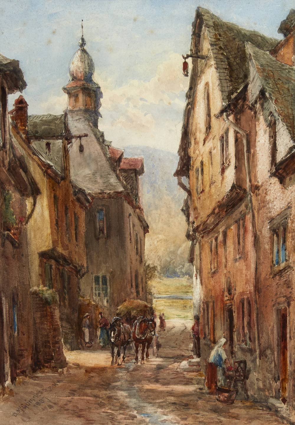 STREET SCENE WITH FIGURES, 1887 by William Bingham McGuinness RHA (1849-1928) at Whyte's Auctions