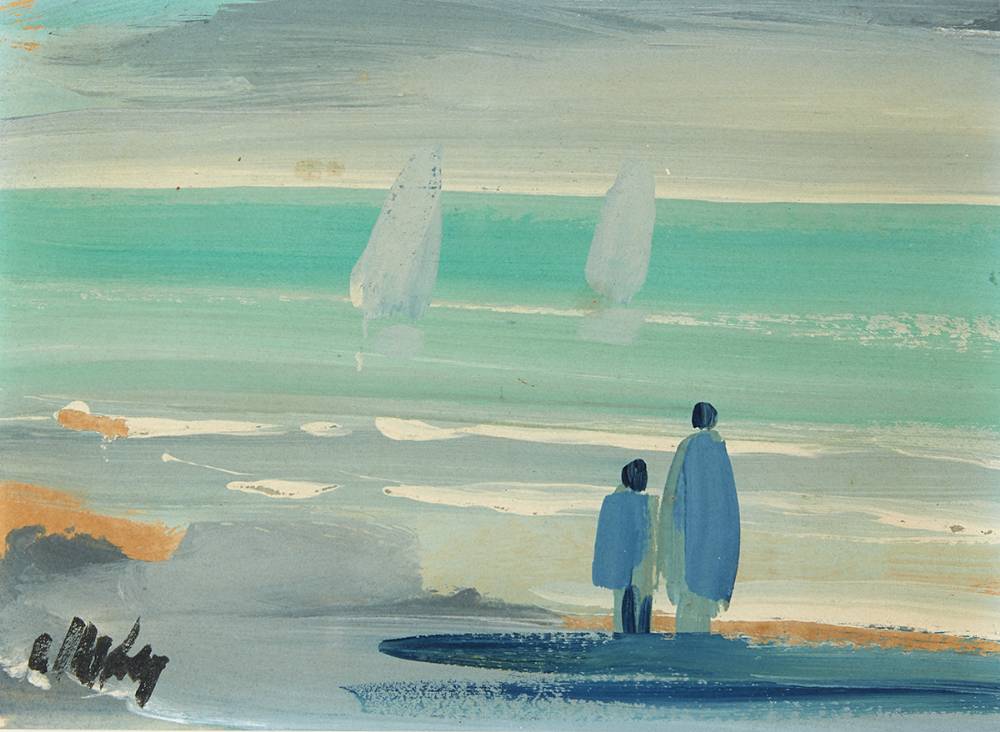 FIGURES WATCHING BOATS by Markey Robinson (1918-1999) at Whyte's Auctions