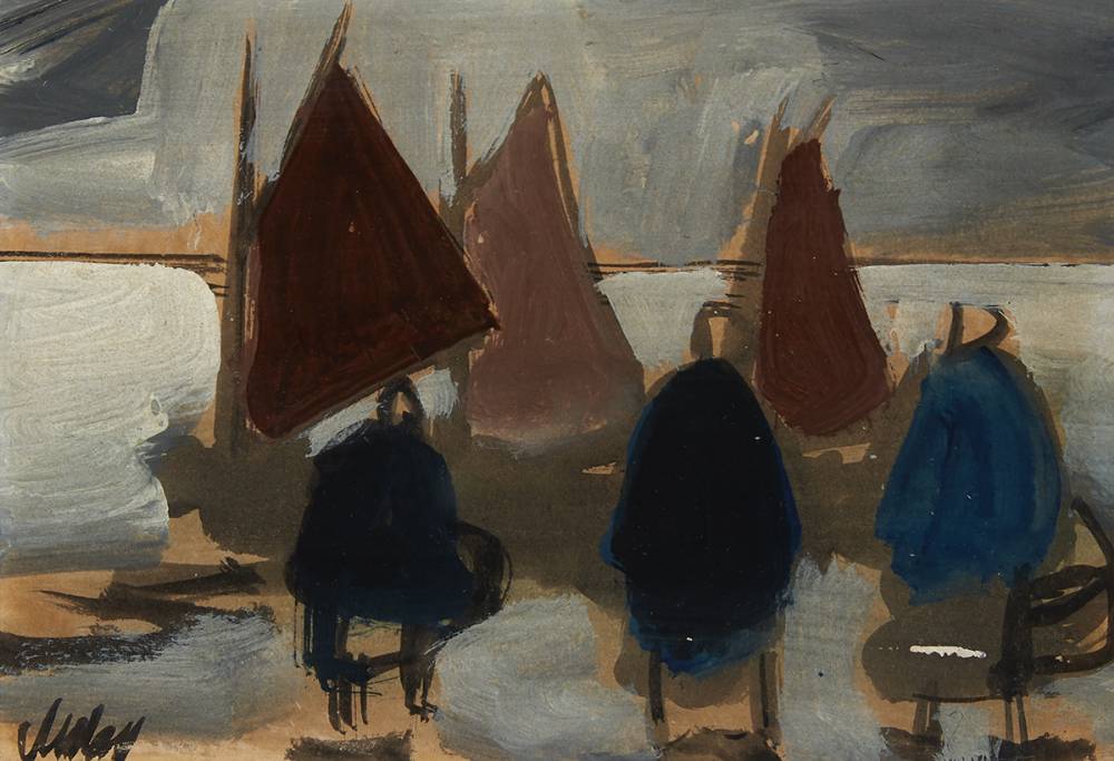 THREE FIGURES AND BOATS by Markey Robinson (1918-1999) (1918-1999) at Whyte's Auctions