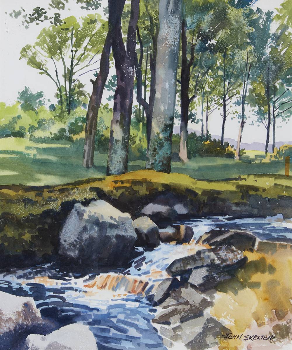 WOODLAND STREAM, BELLEWSTOWN, COUNTY MEATH, 1997 by John Skelton (1923-2009) at Whyte's Auctions