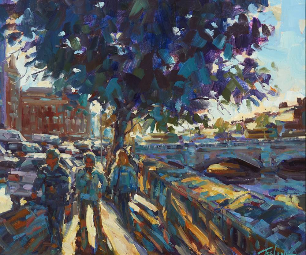 BY THE RIVER LIFFEY, DUBLIN by Norman Teeling sold for �1,200 at Whyte's Auctions