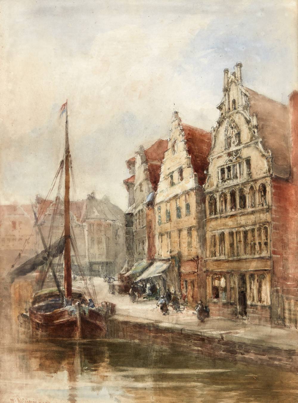 SAILING SHIPS AT GHENT by William Bingham McGuinness sold for �600 at Whyte's Auctions