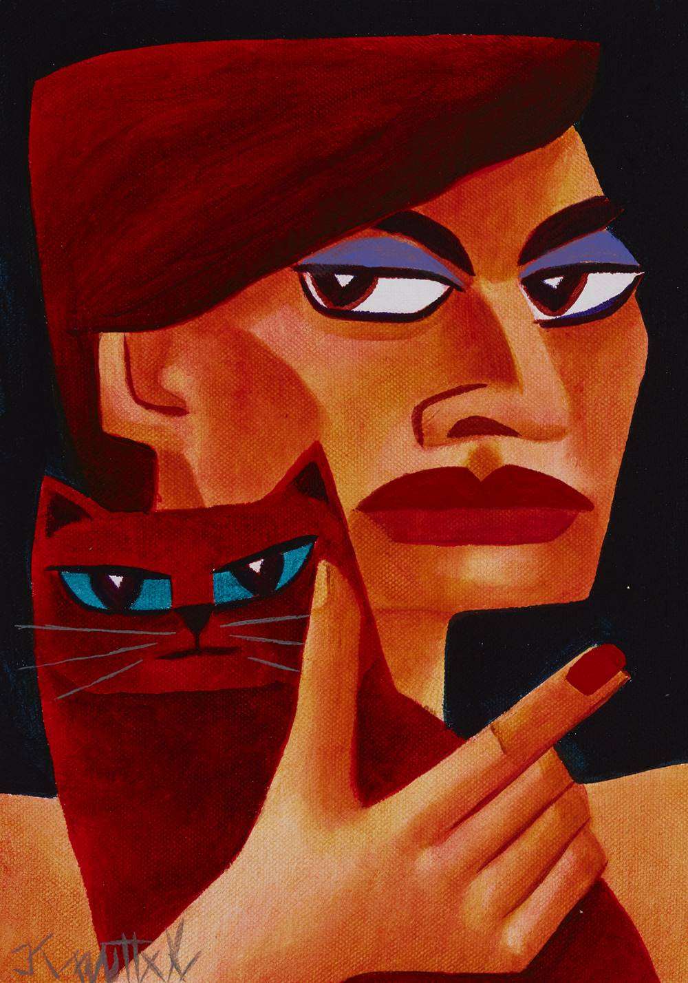 WOMAN AND CAT by Graham Knuttel (b.1954) at Whyte's Auctions