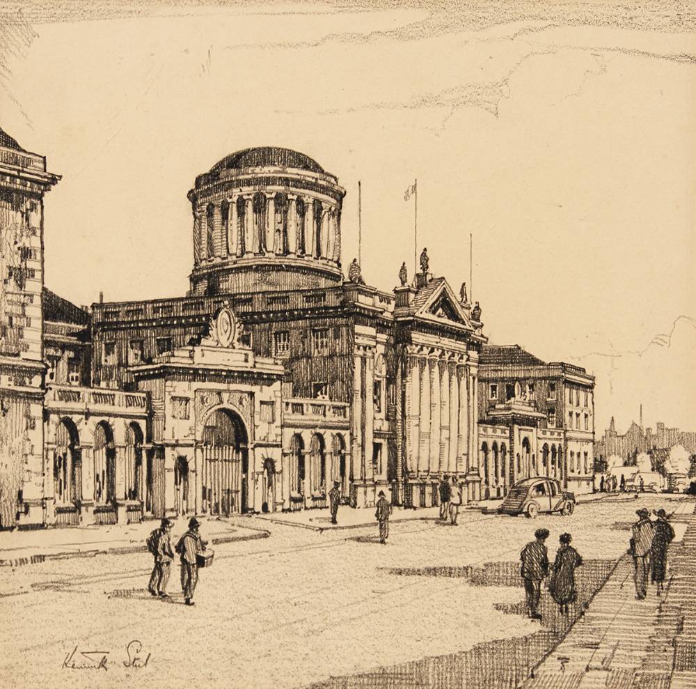 FOUR COURTS, DUBLIN by Kenneth Steel RBA SGA (1906-1970) at Whyte's Auctions