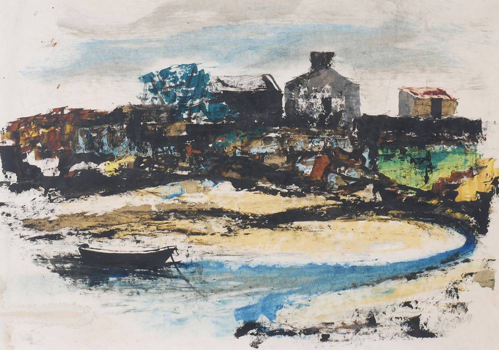 HARBOUR SCENE by S�amus O C�lm�in (1925-1990) at Whyte's Auctions