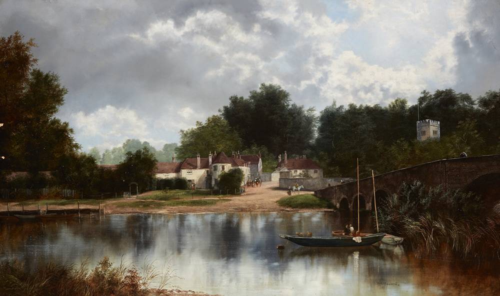 VIEW OF THE RIVER THAMES AT SONNING, BERKSHIRE, ENGLAND by William Howard (1879-1945) at Whyte's Auctions