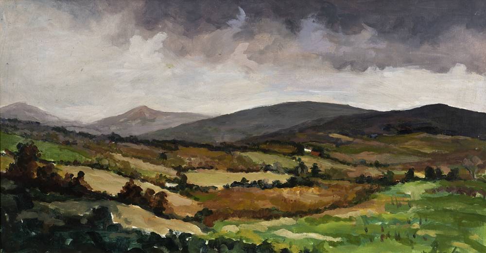 LANDSCAPE WITH MOUNTAINS IN THE DISTANCE by Nuala Stephenson (1921-2010) at Whyte's Auctions