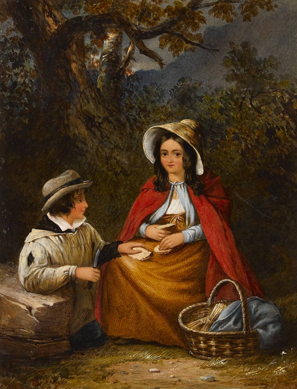 COUPLE ON A ROADSIDE by Samuel McCloy (1831-1904) at Whyte's Auctions
