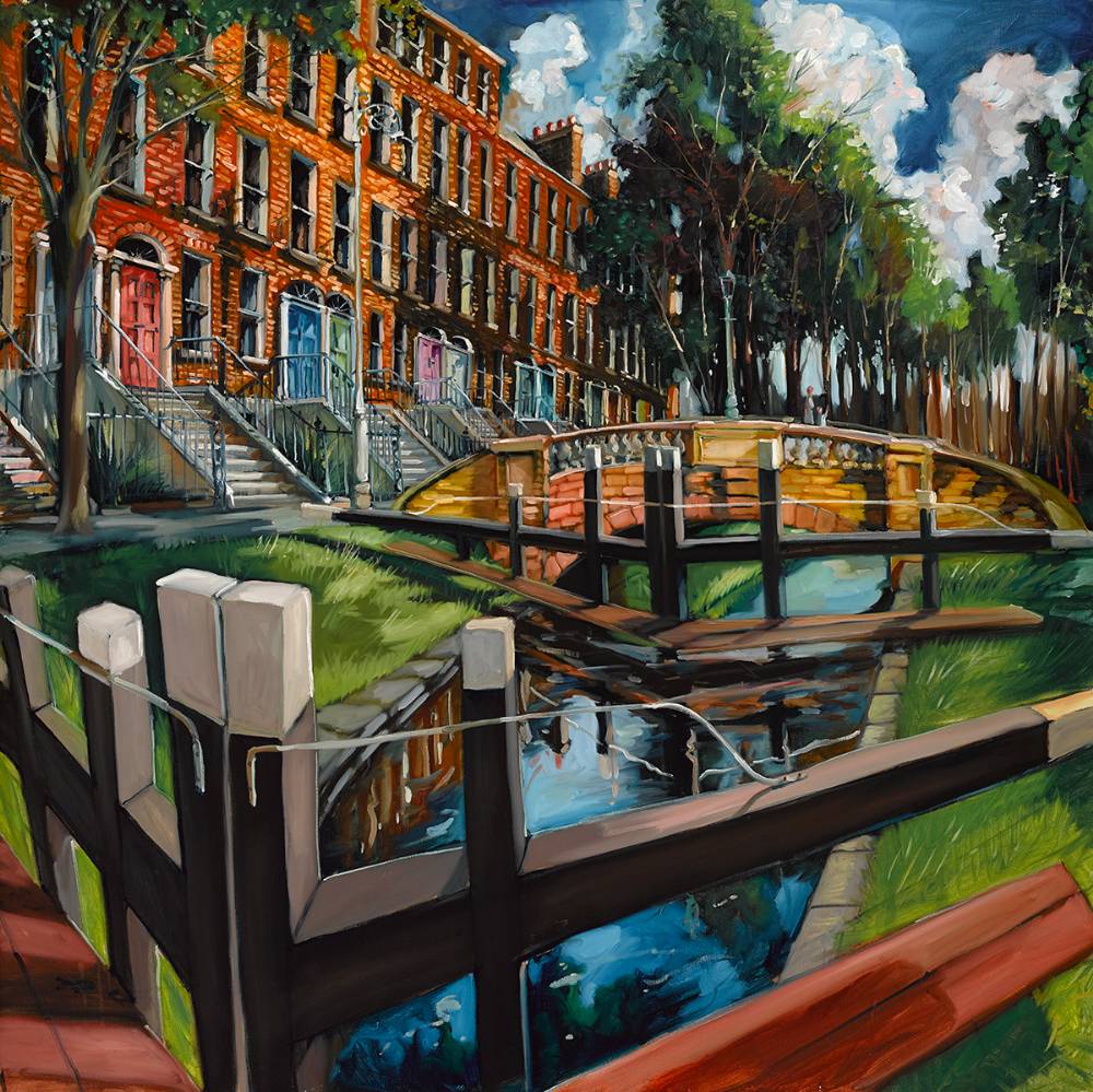 TERRACED HOUSES BY THE CANAL, DUBLIN by Gerard Byrne sold for 2,200 at Whyte's Auctions
