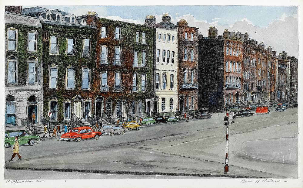 ST. STEPHEN'S GREEN EAST, DUBLIN by Flora H. Mitchell (1890-1973) (1890-1973) at Whyte's Auctions