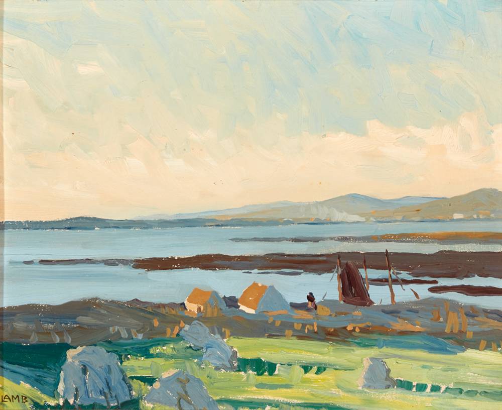 WEST OF IRELAND COASTAL LANDSCAPE WITH COTTAGE by Charles Vincent Lamb RHA RUA (1893-1964) at Whyte's Auctions