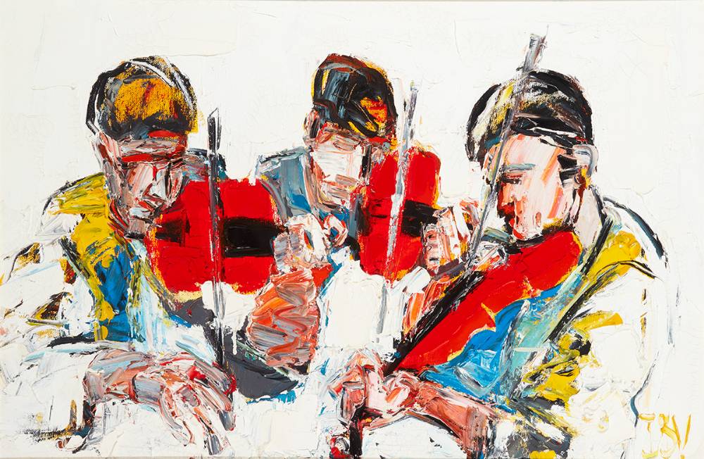 THREE FIDDLERS by John B. Vallely (b.1941) at Whyte's Auctions