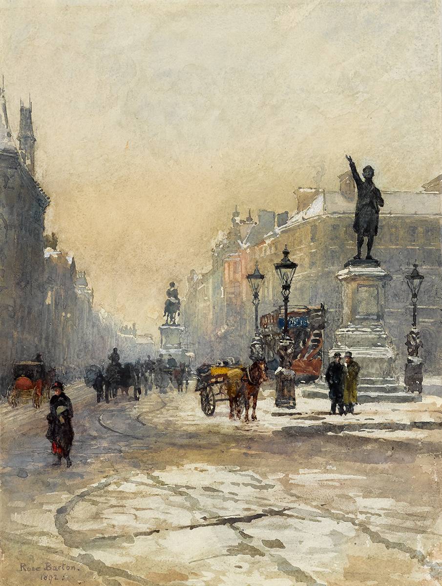 COLLEGE GREEN, DUBLIN, 1892 by Rose Mary Barton RWS (1856-1929) at Whyte's Auctions
