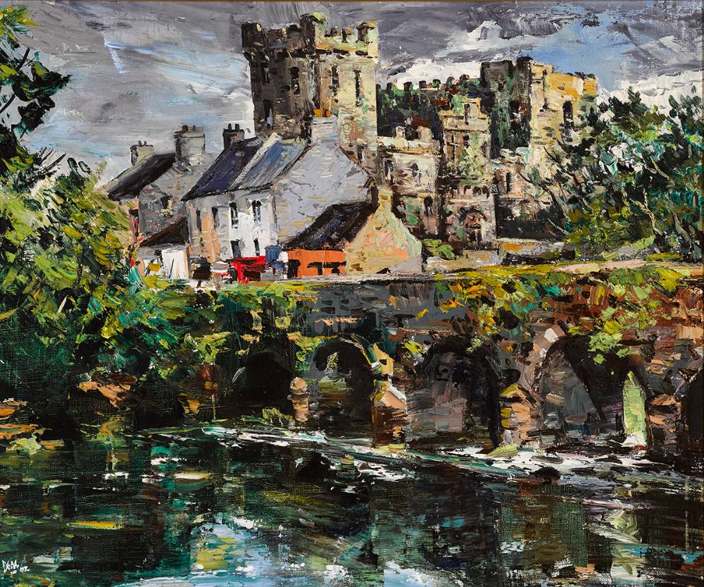 BRIDGE AND CASTLE, MACROOM, COUNTY CORK, 1962 by Kenneth Webb RWA FRSA RUA (b.1927) at Whyte's Auctions