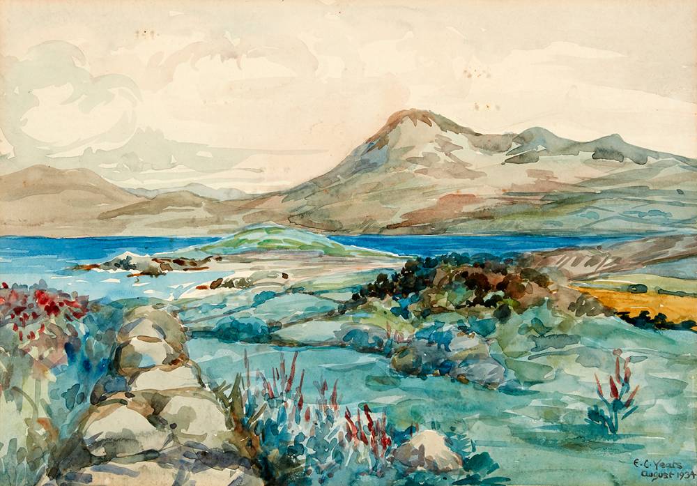 THE TWELVE PINS, CONNEMARA, 1934 by Elizabeth Corbet 'Lolly' Yeats (1868-1940) at Whyte's Auctions